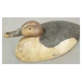 Vintage carved & painted duck decoy w/ glass eyes-