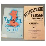 2 vintage 'Teaser Calendar' advertising sample