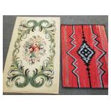2 vintage hooked rugs- 4'x 2' 6' larger