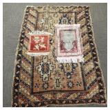 Antique handmade rug- approx 4' x 5' 6' &