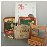 Group soda collectibles incl 1942 Coca-Cola tray,
