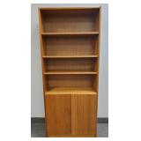 Danish style teak bookshelf cabinet- 60'H 30 1/2'W