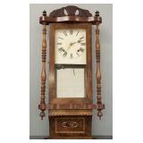 Antique Tunbridge inlaid Victorian wall clock (as