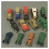 13 antique TootsieToy, etc w/ metal wheels