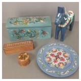 Gp Scandinavian rosemaled, etc items incl