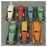 7 antique TootsieToy cars w/ rubber wheels-