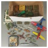 Group vintage, etc military toys incl Hubley Army
