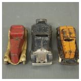 3 vintage cast iron coupes incl Hubley take apart,