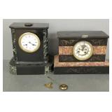 2 antique slate mantle clocks incl. L. Marti et
