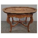 Vintage carved tray top table (no glass)-