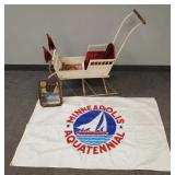 Antique painted child's sleigh &