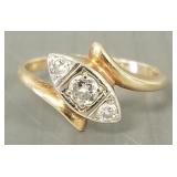 14K gold & diamond ring- 2.2g; size 6; approx.