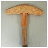 Vintage Moroccan carved & painted tribal wood