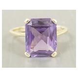 14K gold ring s/w purple stone- 2.9g; size 6