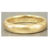 18k gold ring band- 5.8g, sz 6