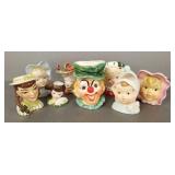 8 asst. vintage head vases incl Ceramic Arts,