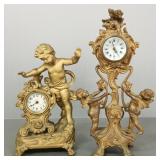 2 metal cupid clocks- 13'H tallest