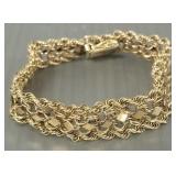 14k gold vintage bracelet- 22.5g, 7 1/4'L, 1/2'W