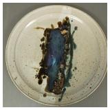 Lg. artisan signed stoneware charger- 15 3/4'D