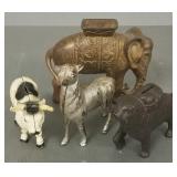 4 vintage cast iron animal still banks incl