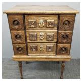 Oak repurposed 9 drawer cabinet on legs- 29'H
