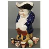 6 asst. Toby mugs/ pitchers incl 4 Royal Doulton