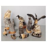 10 assorted carved buffalo horn animal figures