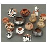 Gp small Southwest pots, etc.- some signed- 2 1/2'