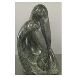 Lg heavy carved stone sculpture- 2 birds- 16'H