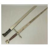 38'L replica Spanish style sword & machete- 31'