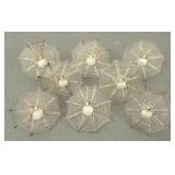 8 filigree spider web place card holders- 2'D