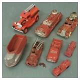 Gp fire engine toys incl vintage pumper, rubber