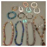 15 pcs asst. stone, etc. bead jewelry incl