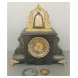 Antique Gilbert mantle clock w/ bell alarm-