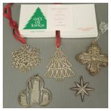 5 sterling Tiffany & Co., etc Christmas ornaments