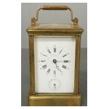 Antique Victor Fleury brass carriage clock w/ bell