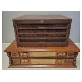 2 spool cabinets incl walnut 2 drawer spool