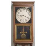 Antique oak regulator wall clock- 36'H