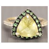 14K gold Effy ring- marked BH- s/w trillion cut