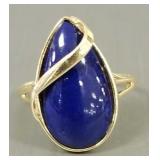 14K gold & lapis ring- 3.5g; size 7 3/4- approx.