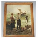 H. LaCroix signed oil painting on canvas- ship