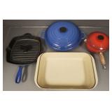 4 pcs Le Creuset enameled cast iron cookware-