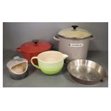 5 pcs cookware incl 3 Le Creuset, France copper