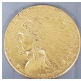 1925 U.S. 2 1/2 dollar Indian gold coin