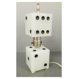 Vintage Deco glass dice motif lamp- 10'H 3'W 3'D