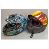 2 motorcycle helmets: AGU size small & Sedici