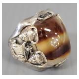 Sterling silver & gold highlighted Viking motif