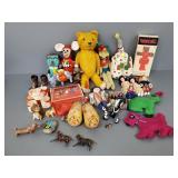 Gp vintage dolls, 15' jointed mohair teddy bear,