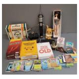 Gp misc incl Pokemon cards, flashlight sculptures,