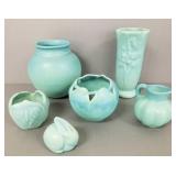 6 pcs Van Briggle pottery incl rabbit, butterfly